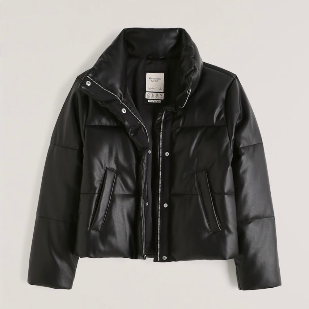 A&F Vegan Leather Mini Puffer